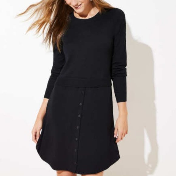 LOFT Black sweater Dress - Picture 1 of 8
